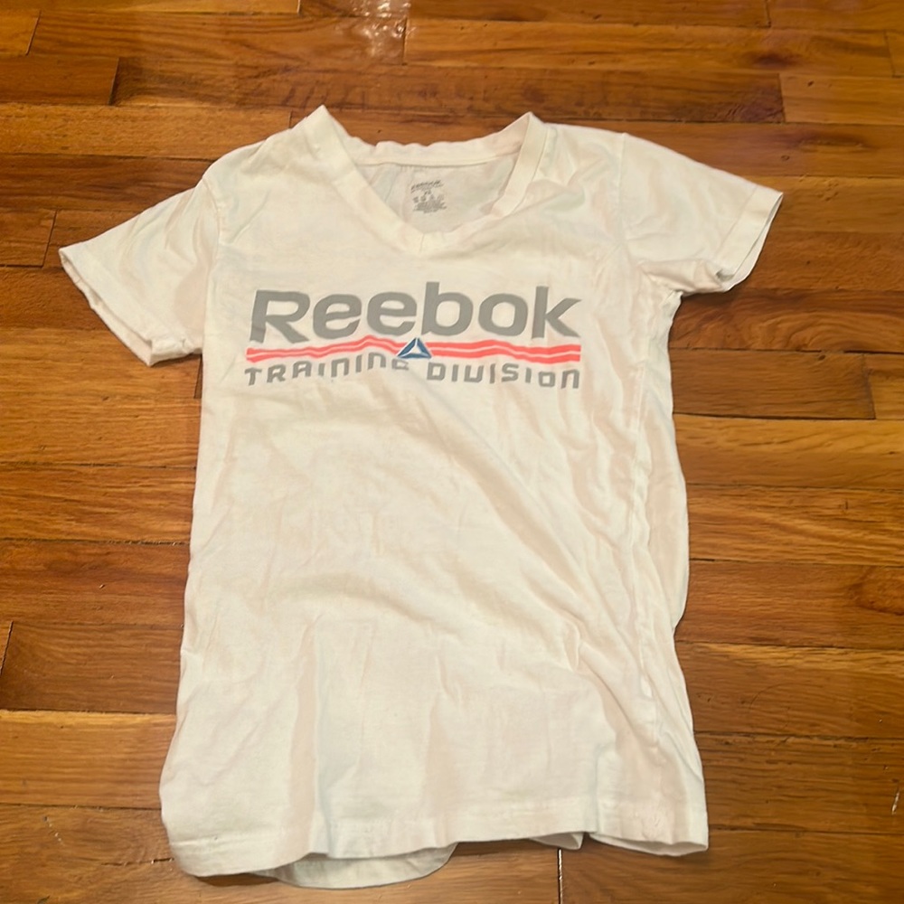 Reebok V-neck White Tee Shirt